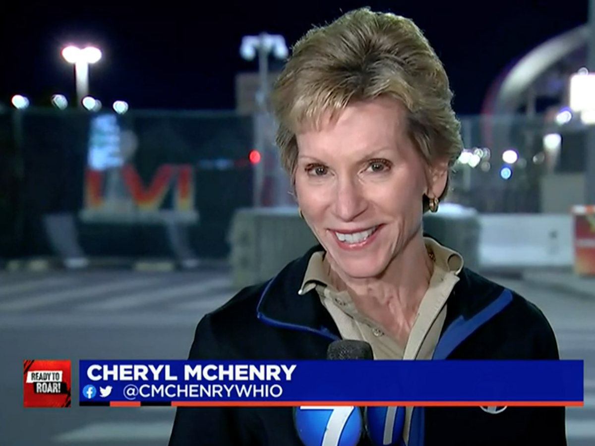 Cheryl McHenry anchors WHIO-TV coverage of the Cincinnati Bengals in Super Bowl LVI