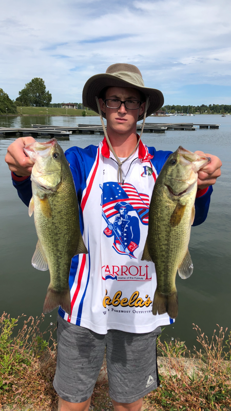 Mitch Johnson '20 at a bass fishing tournament