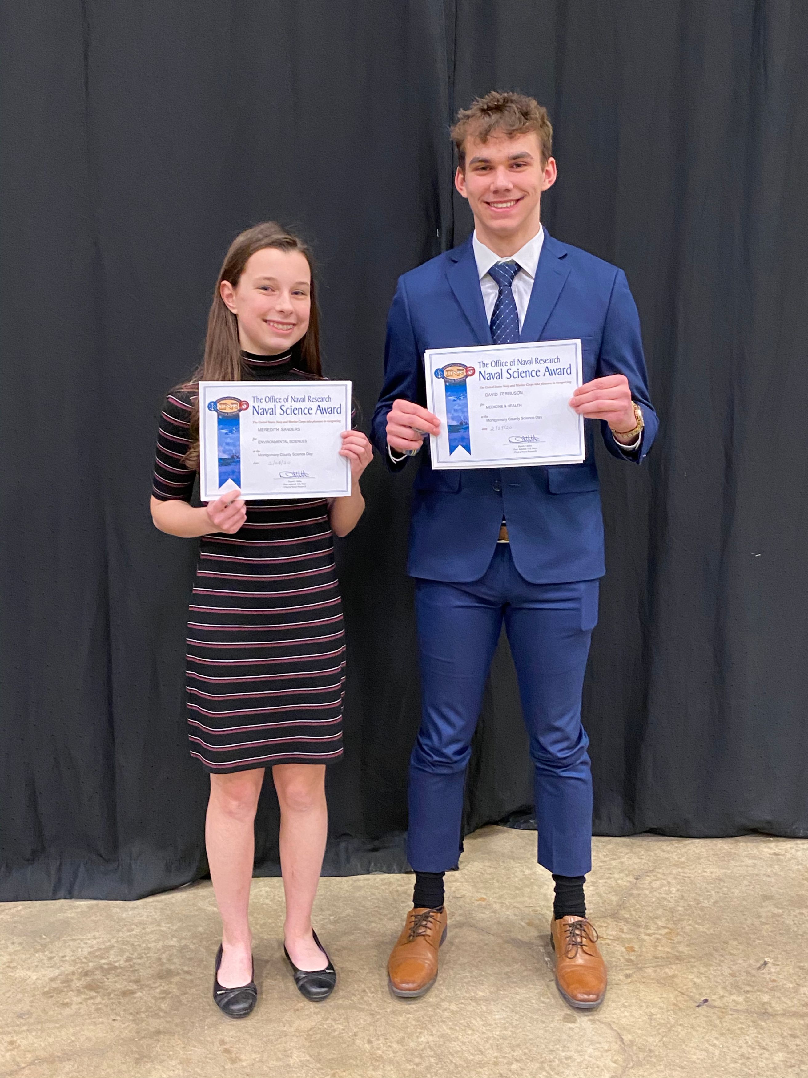 Meredith Sanders '23 and David Ferguson '21 at Montgomery County Science Day