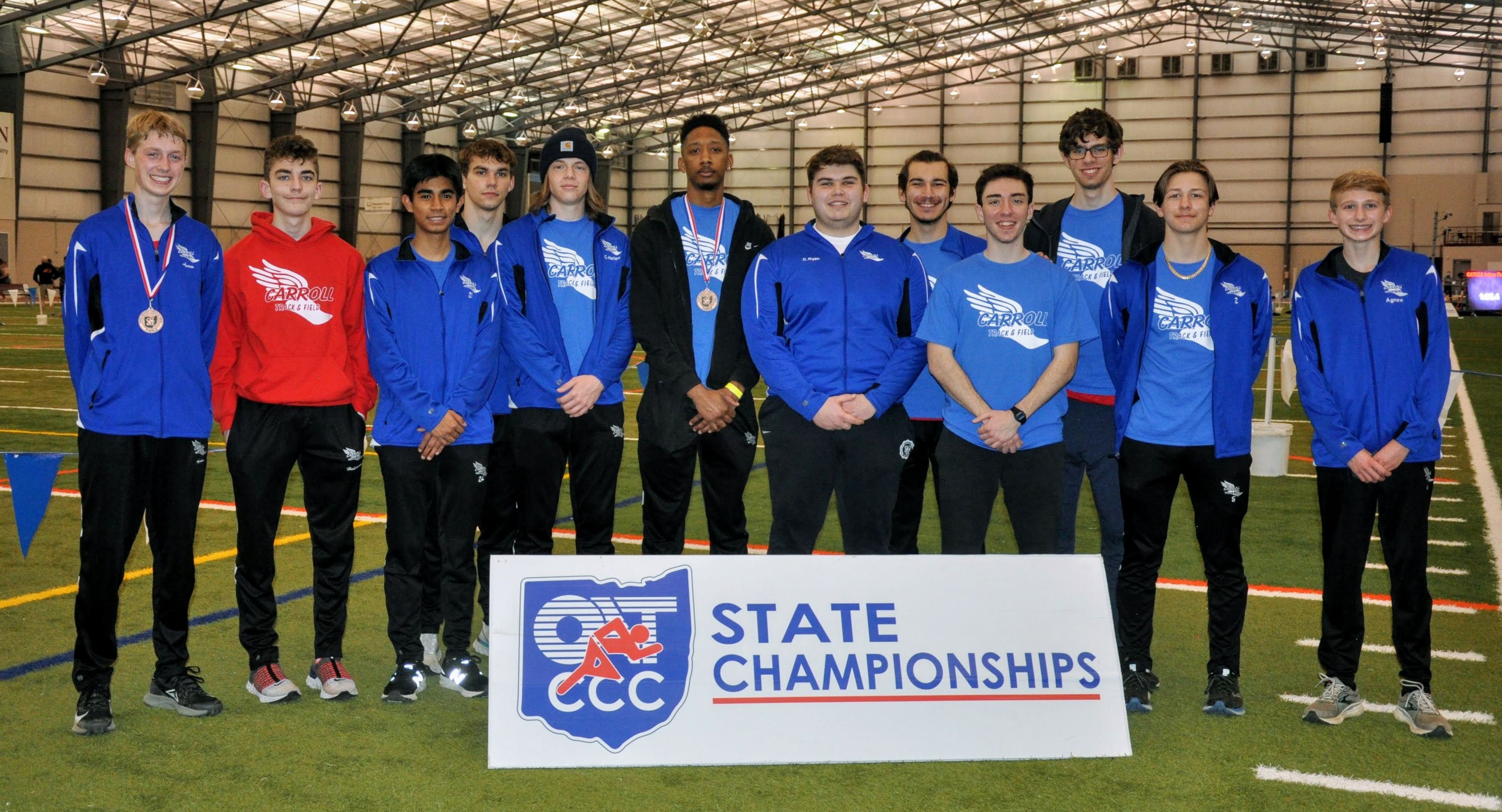 The Carroll Boys Indoor Track and Field Team at the State Championships