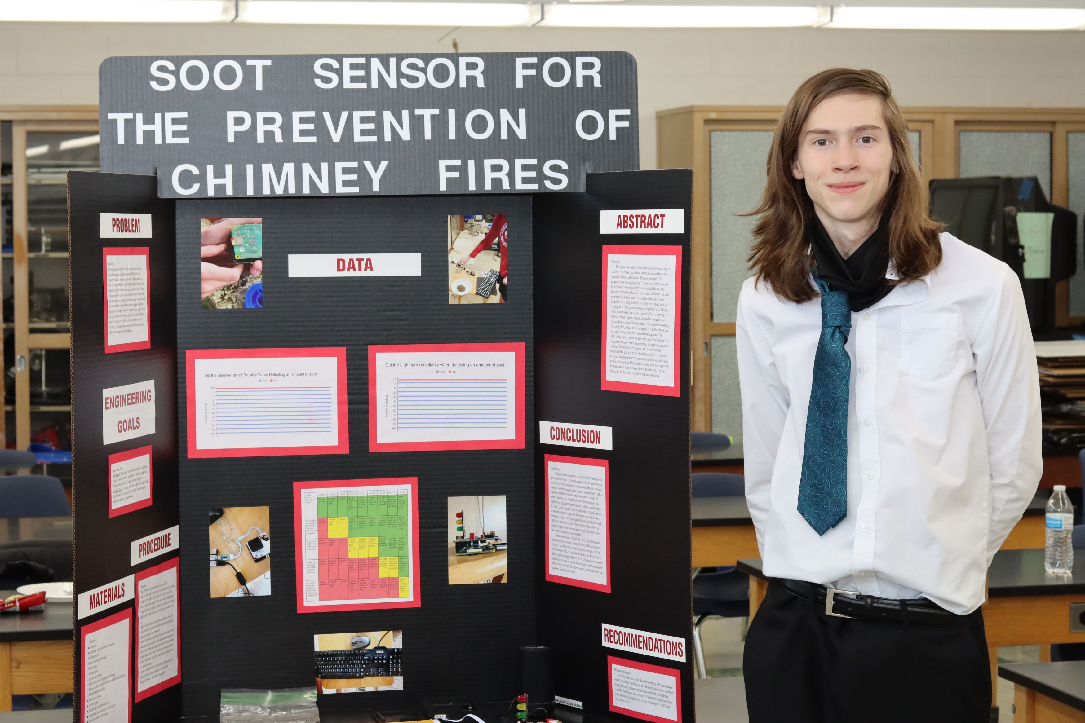 A Carroll High School student presents STEM research at Carroll Science Day