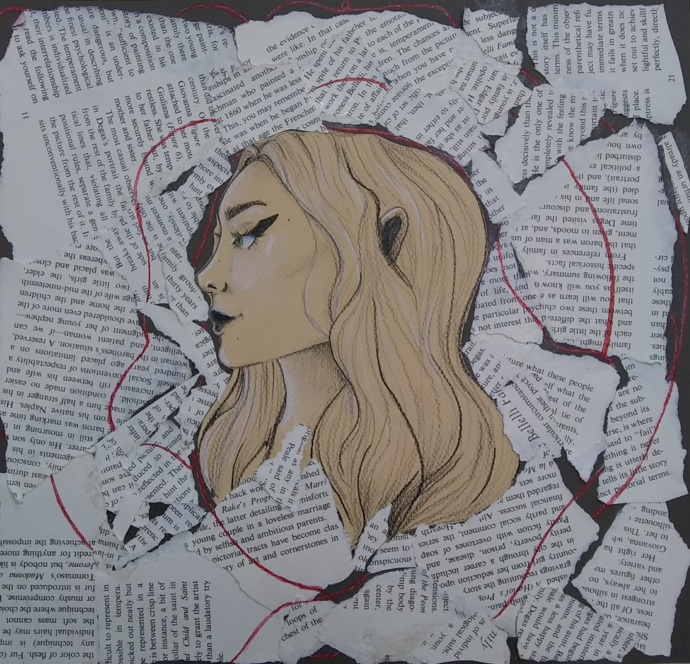 Regan Holkema: Mixed Media (Collage, Colored Pencil, Ink) Composition by Regan Holkema